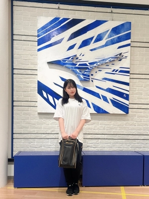 Mizuno ネイビー/ブルー ストライプ シャツ & グレー ショートパンツ OLD Mizuno ネイビー ジャージ ショートパンツ レディース L